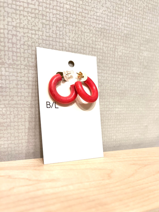 Binky and Lulu Mini Hoop Earring Cherry Tomato