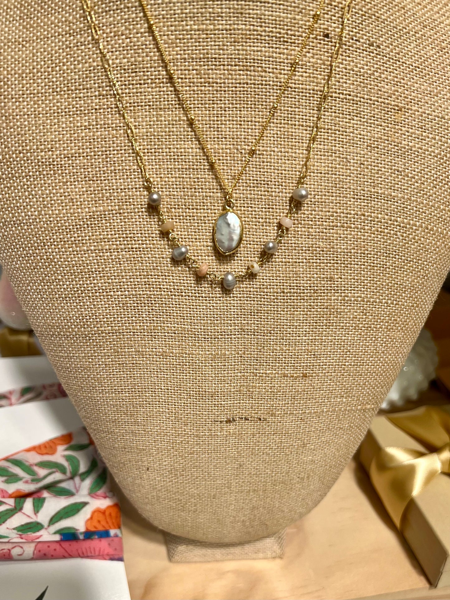 Stone Cooper Pearl mix necklace