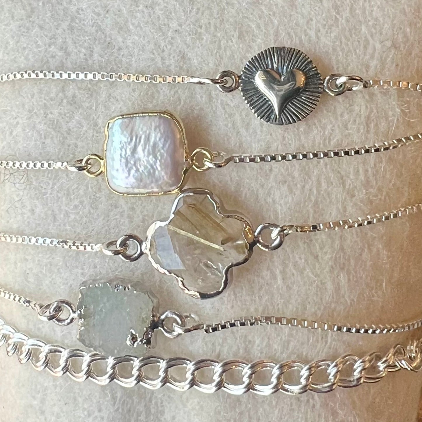 Stone Cooper Silver Slider Bracelet