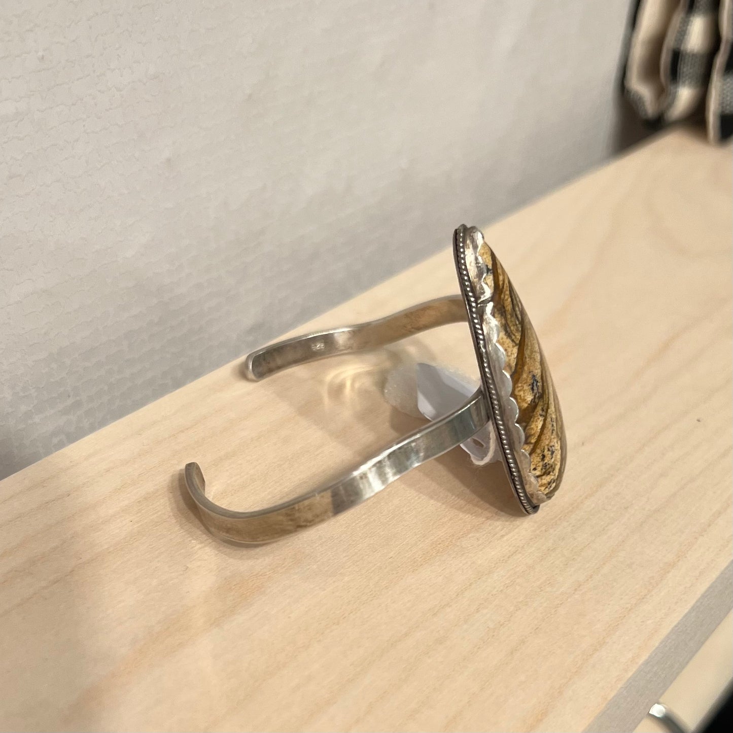 Stone Cooper Sterling Silver Jasper stone cuff