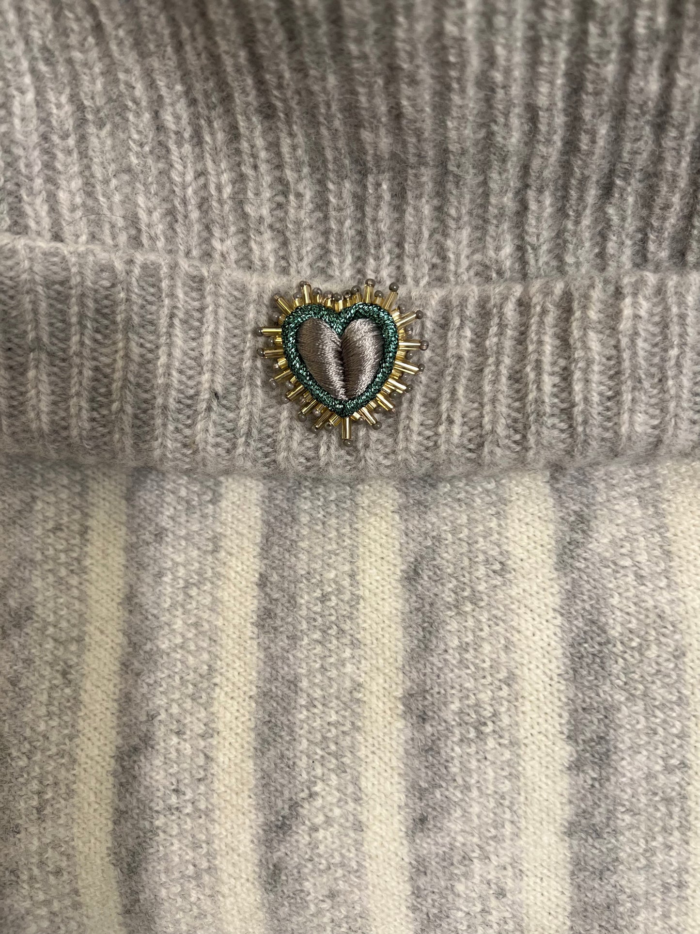 Olivia Dar Sparkle Heart Silk Earring pair Grey