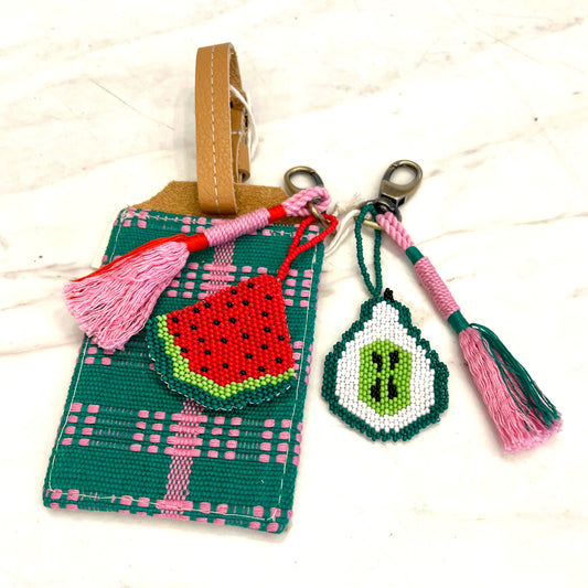 Mercado Global Watermelon Beaded Key Chain