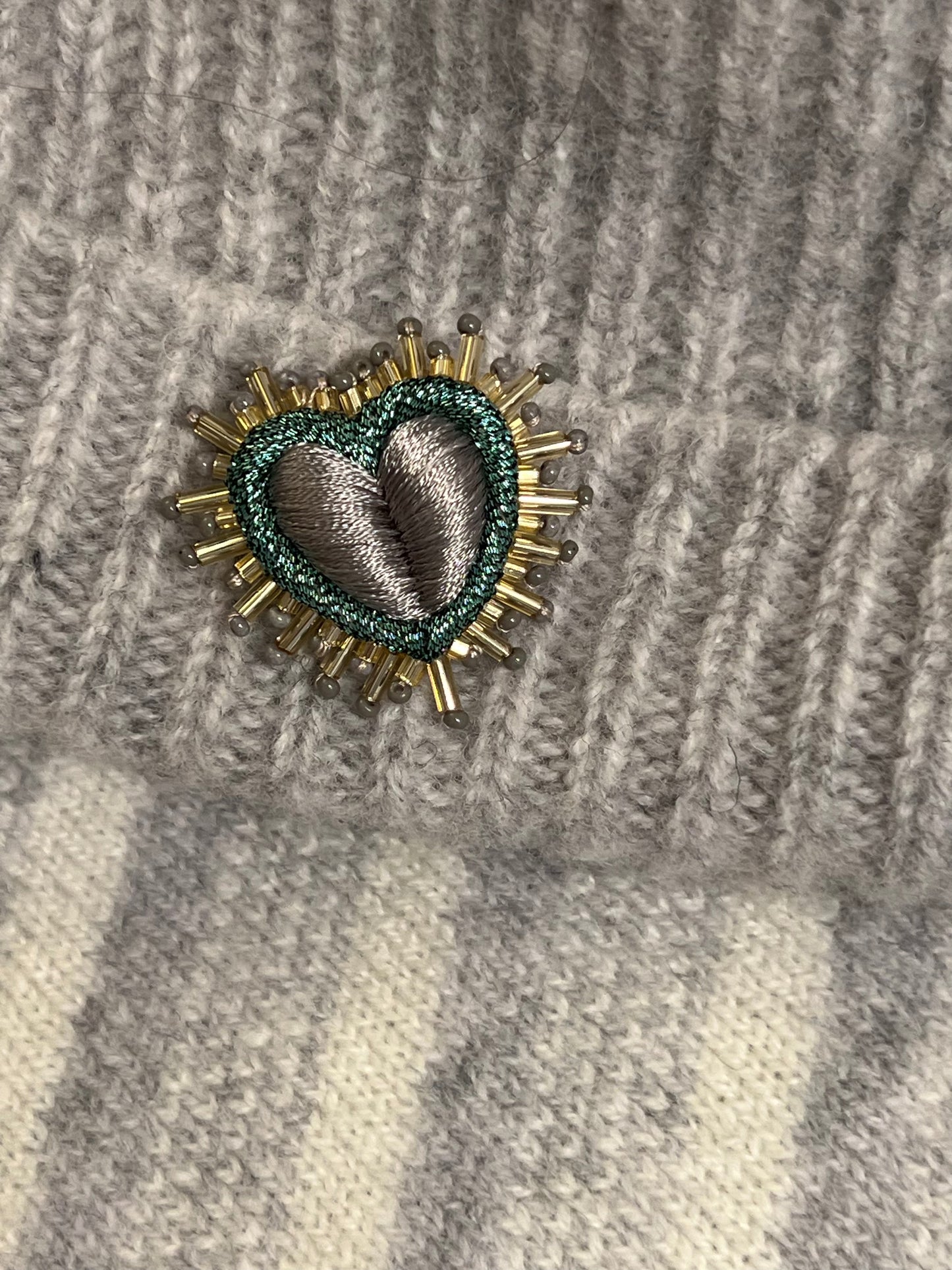 Olivia Dar Sparkle Heart Silk Earring pair Grey