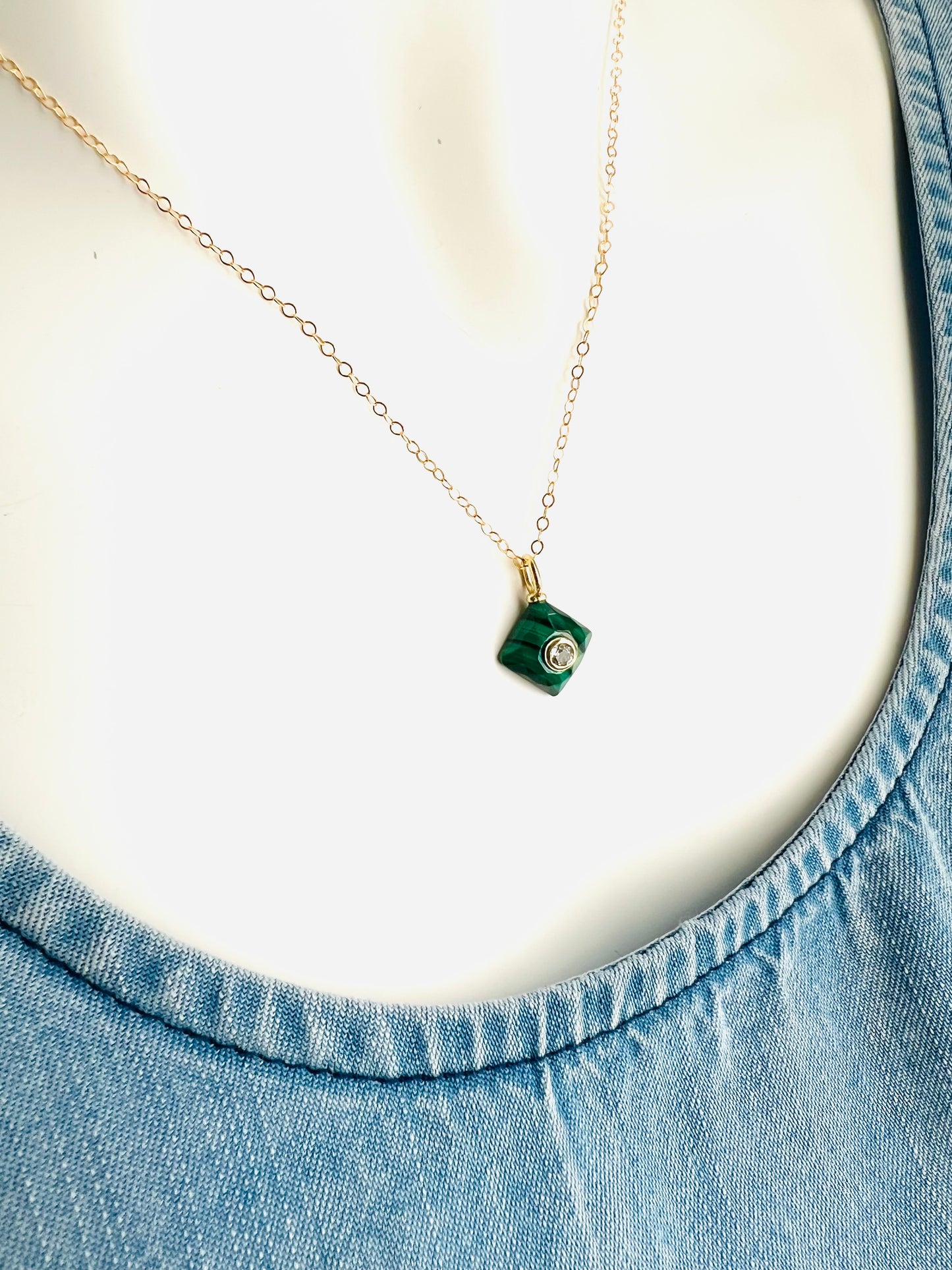 Stone Cooper Malachite with gem necklace