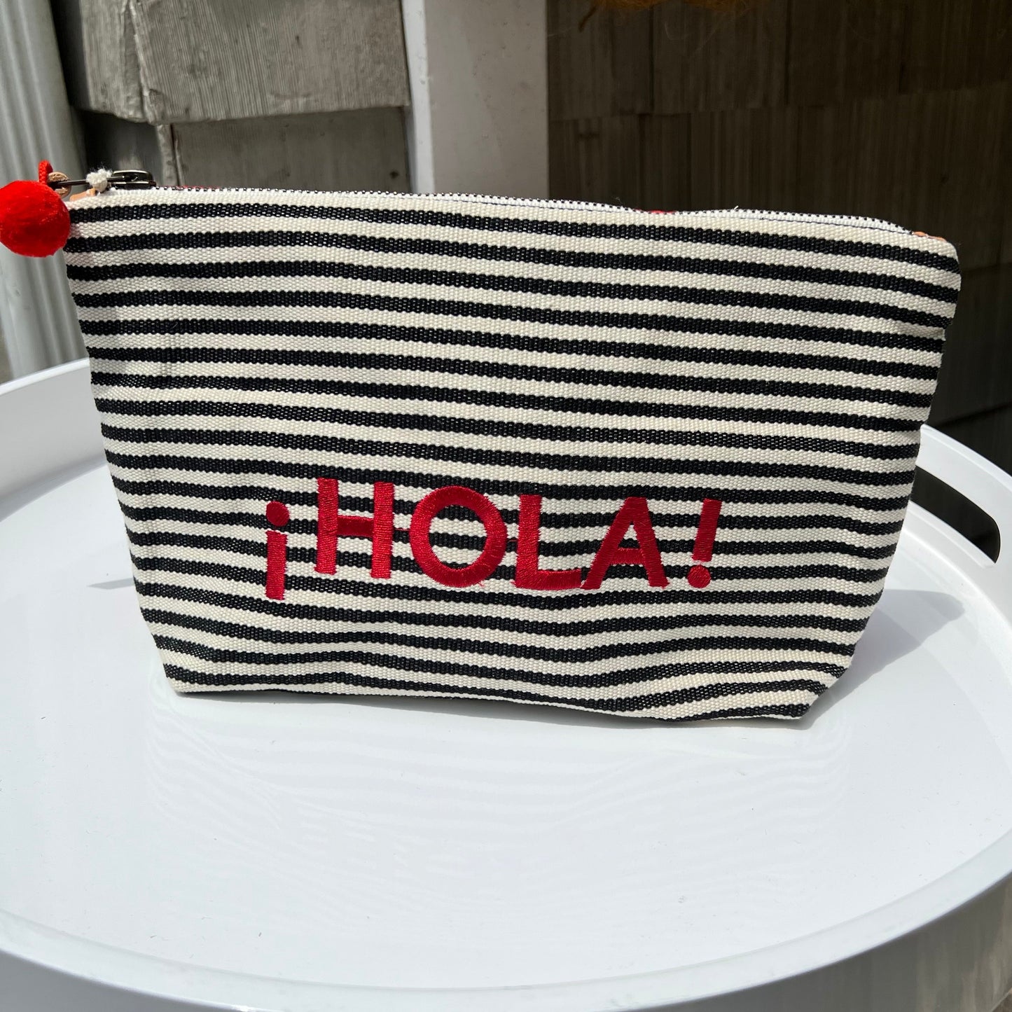 Mercado Global Cristina Pouch Strawberry Gum Stripe