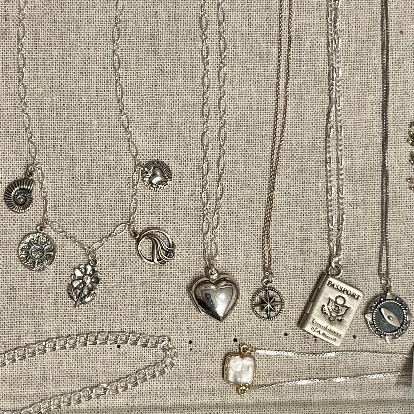 Stone Cooper Silver Heart locket necklace