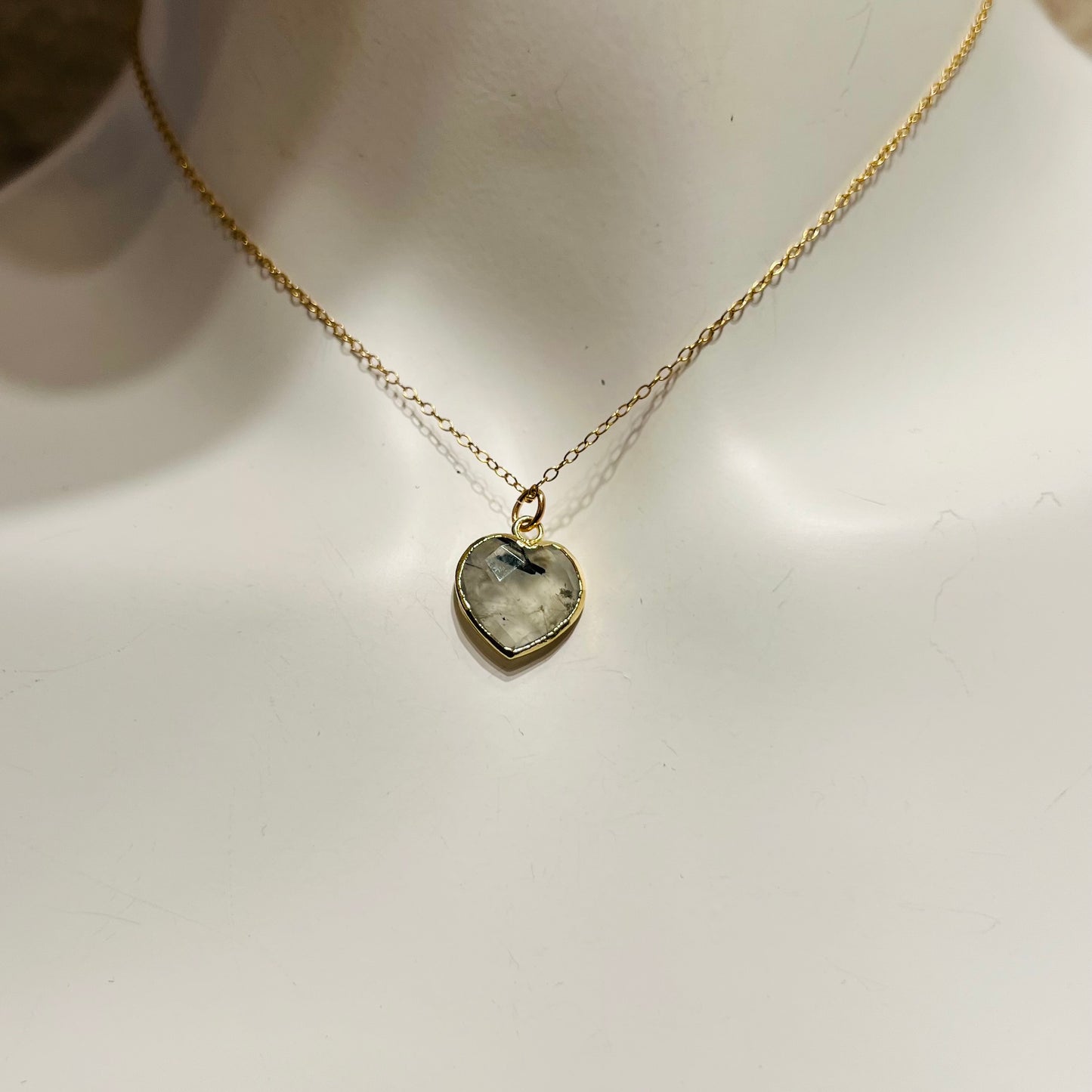 Stone Cooper facet heart necklace