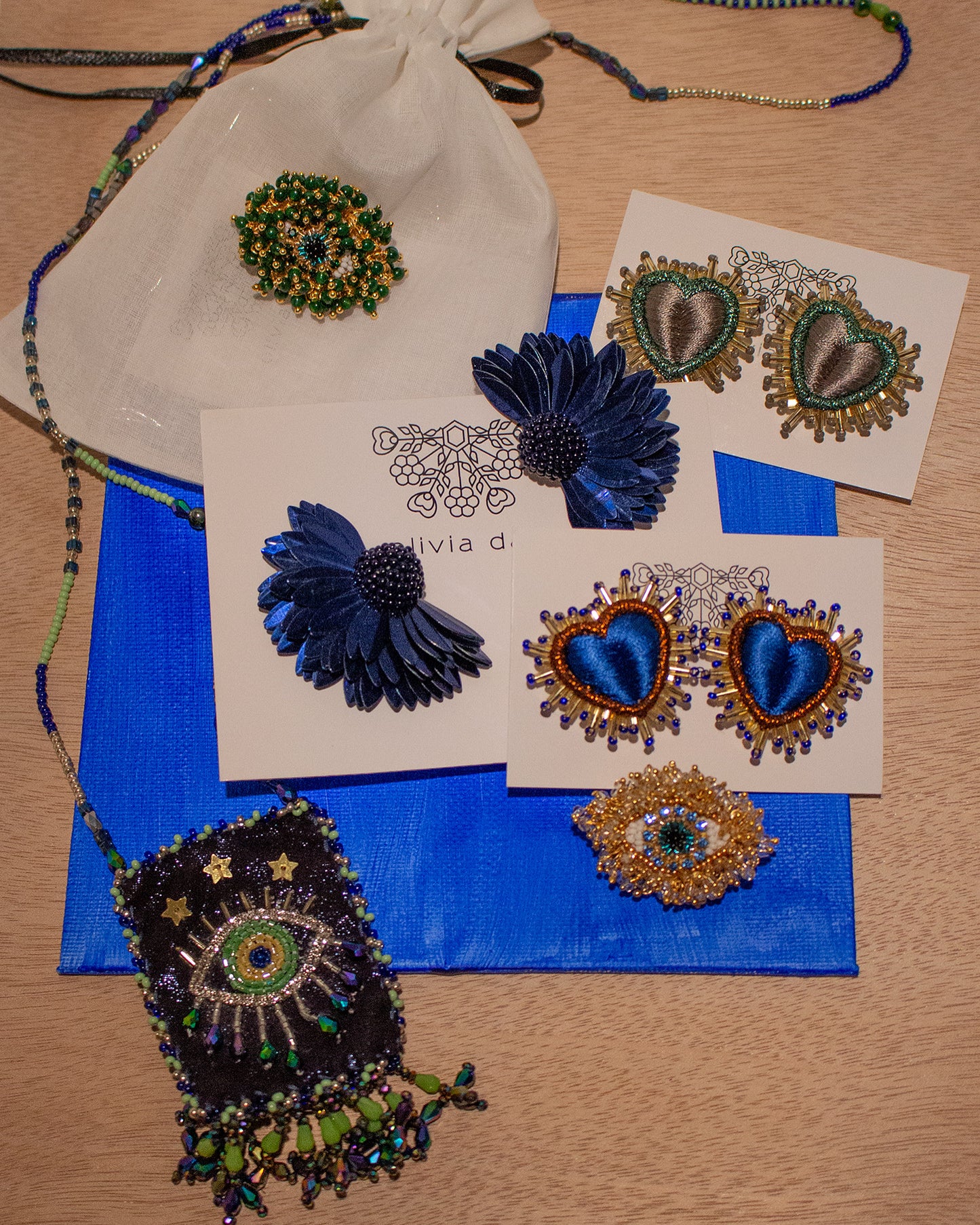 Olivia Dar Marigold Earring Pair Navy