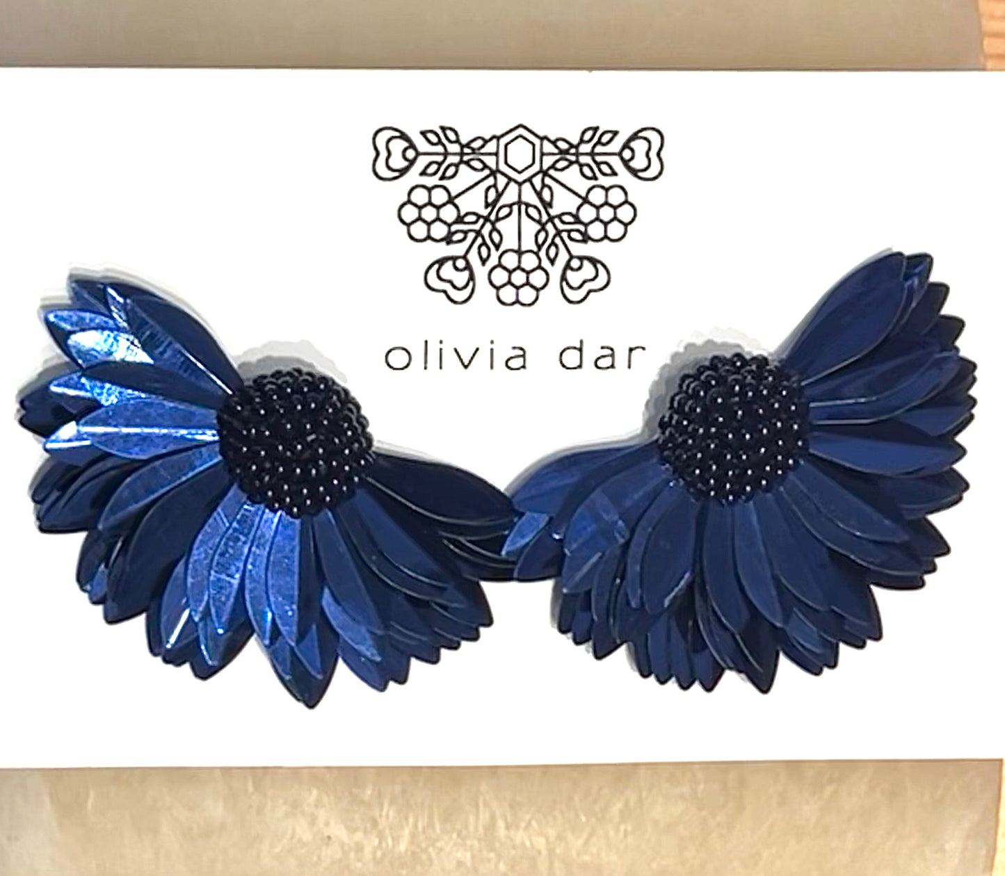 Olivia Dar Marigold Earring Pair Navy