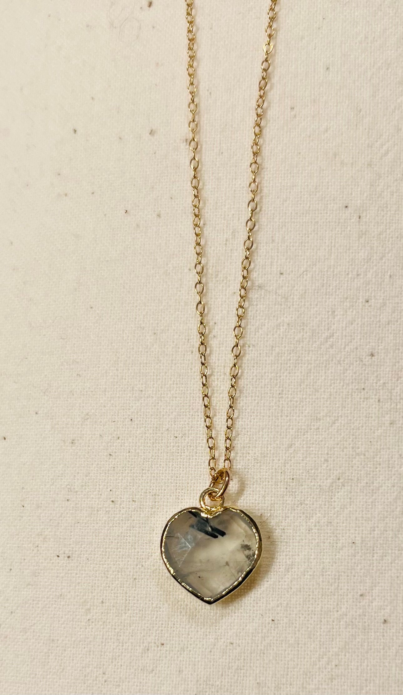 Stone Cooper facet heart necklace