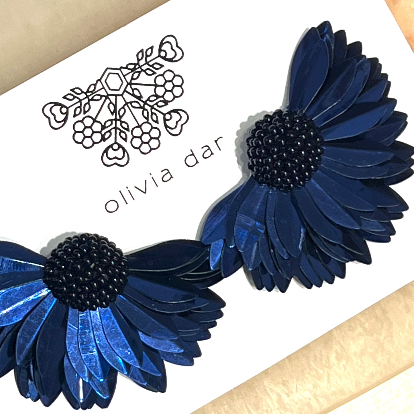 Olivia Dar Marigold Earring Pair Navy