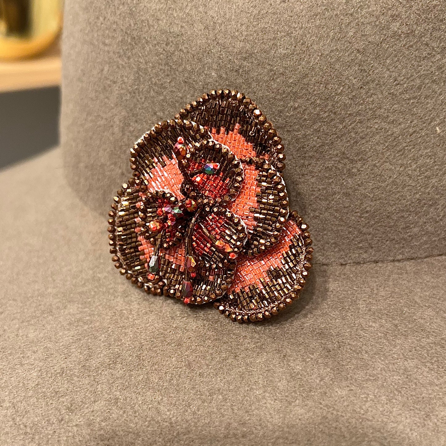 Olivia Dar Camelia Brooch Pink