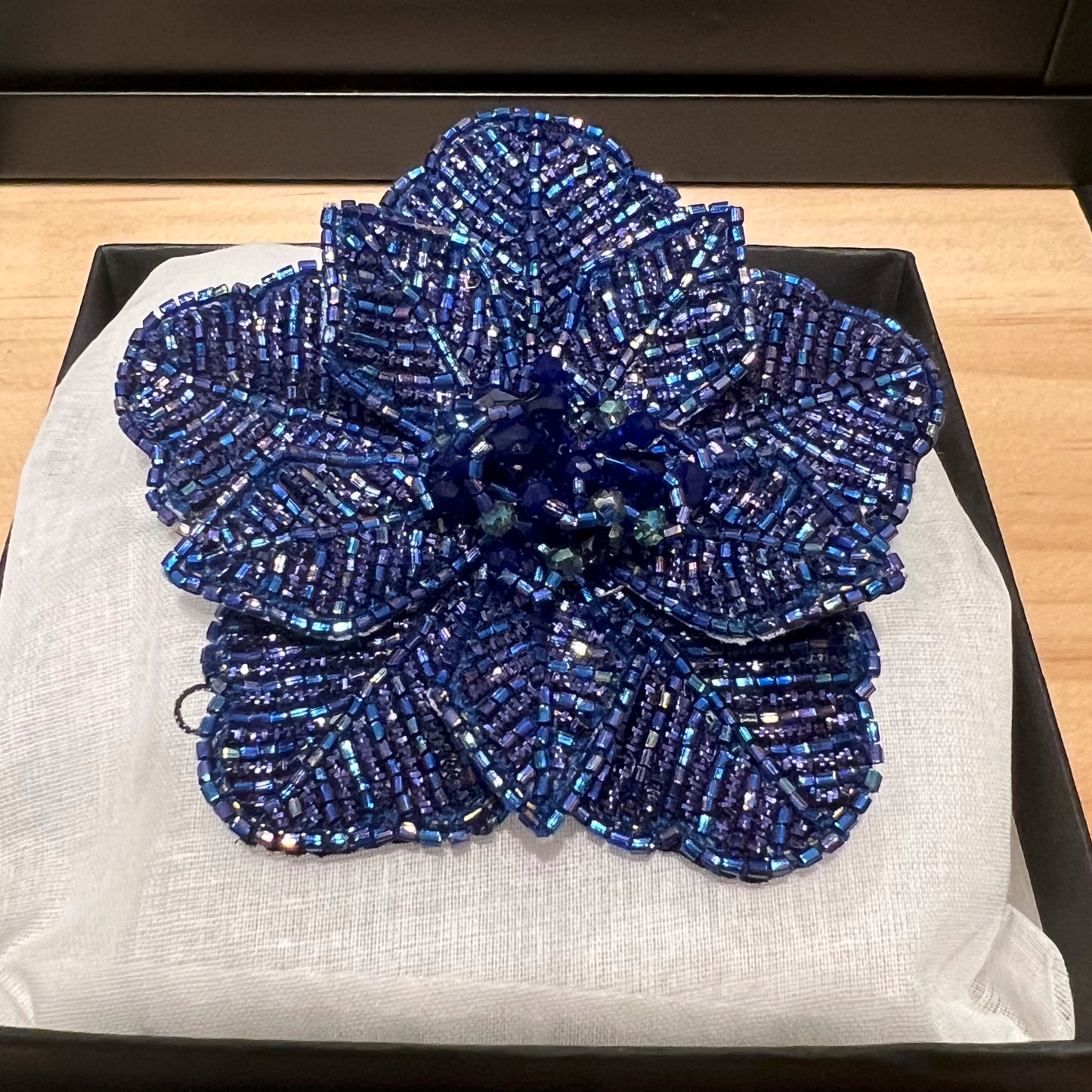 Olivia Dar Primrose Brooch Navy
