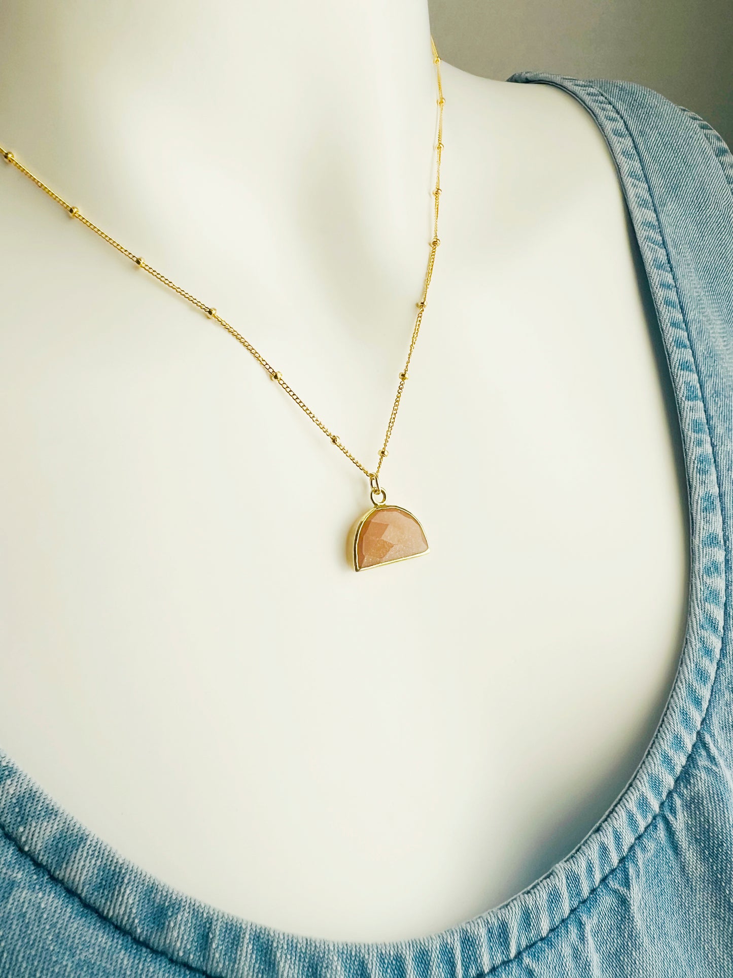 Stone Cooper Sunstone charm necklace