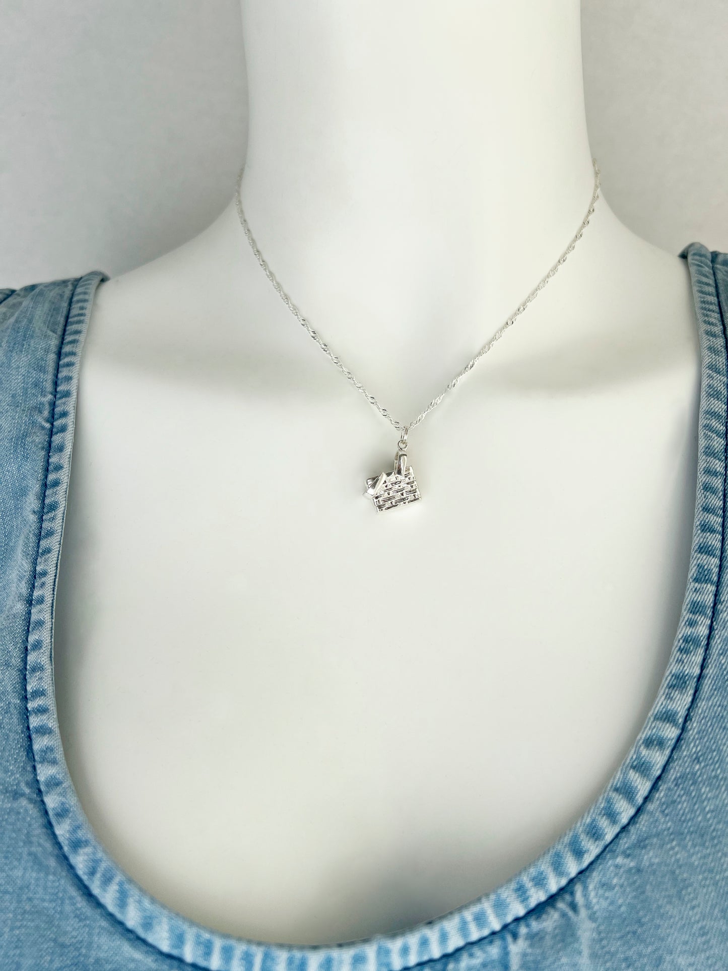 Stone Cooper Basket charm necklace