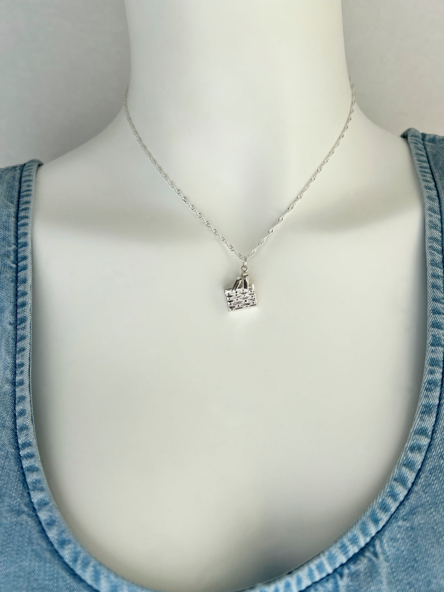 Stone Cooper Basket charm necklace