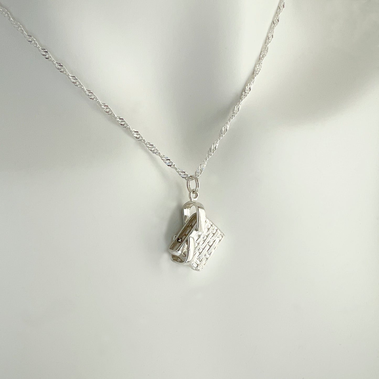 Stone Cooper Basket charm necklace