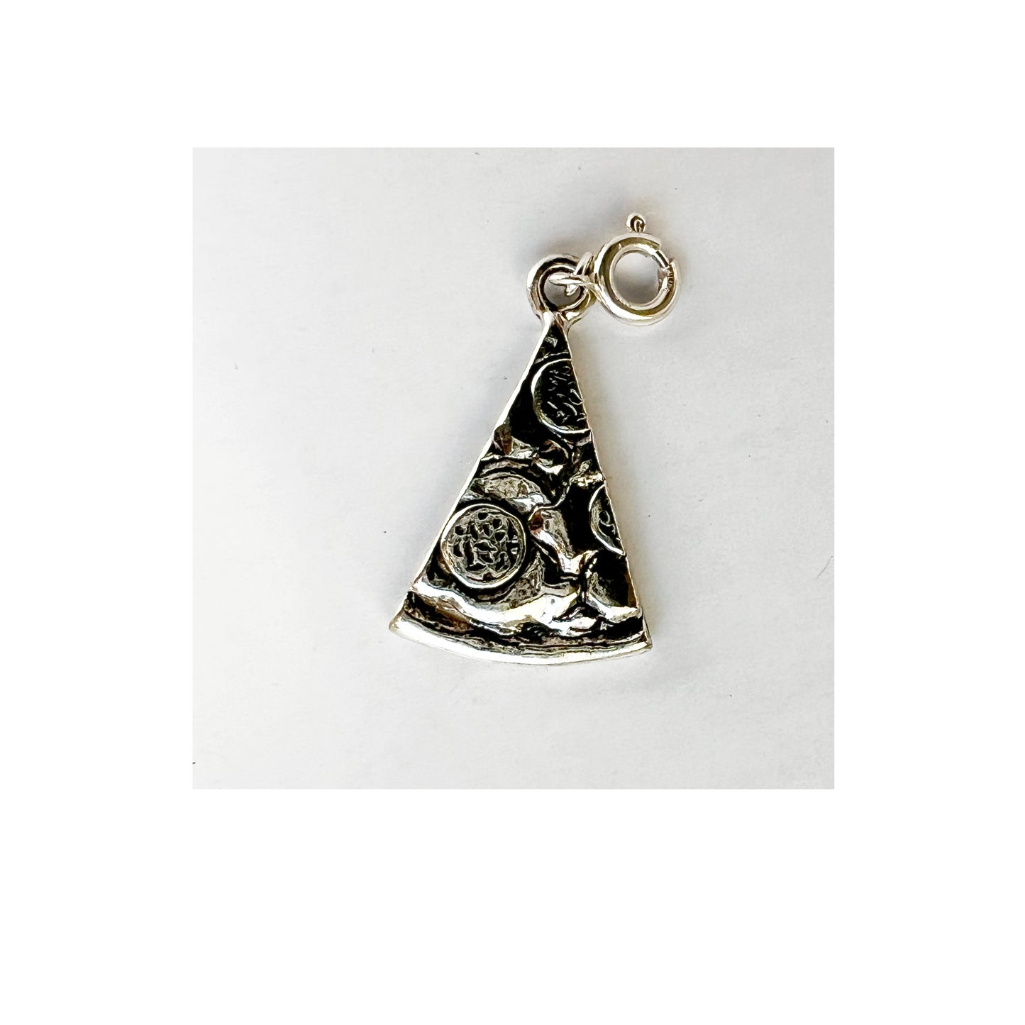 Stone Cooper Silver Pizza Charm