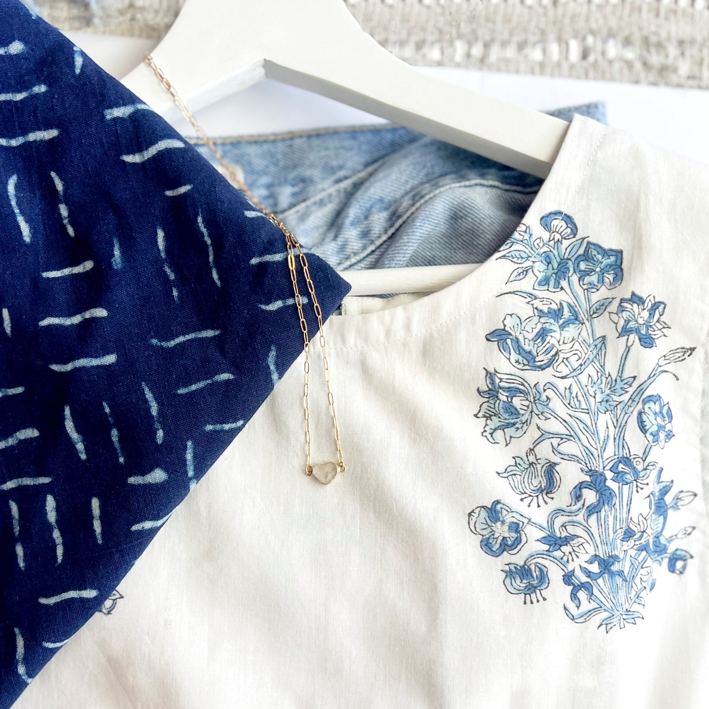 Stone Cooper Moonstone Heart inset necklace restock