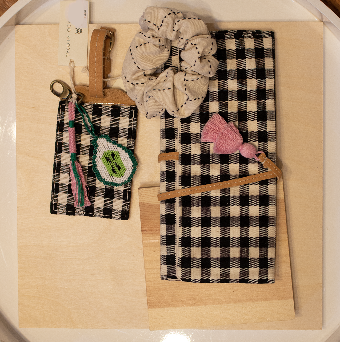 Mercado Global Lilia tri-fold roll in Check