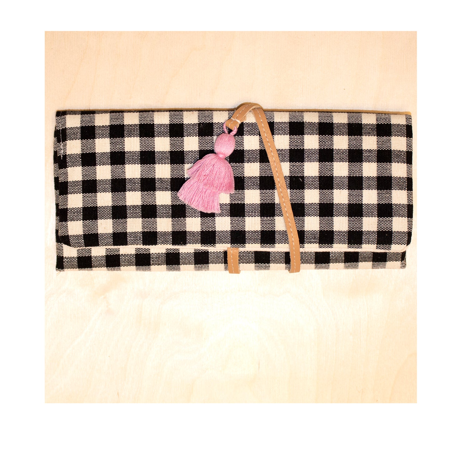 Mercado Global Lilia tri-fold roll in Check