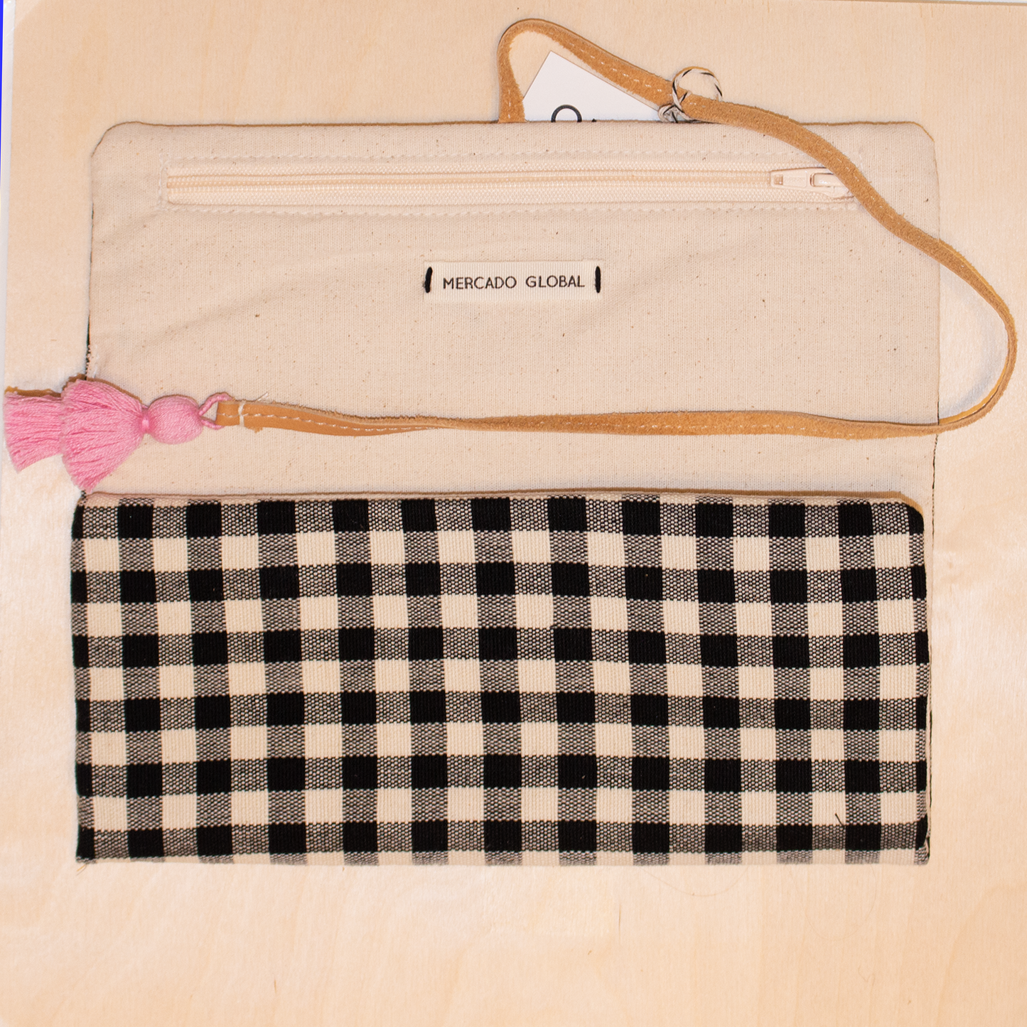 Mercado Global Lilia tri-fold roll in Check