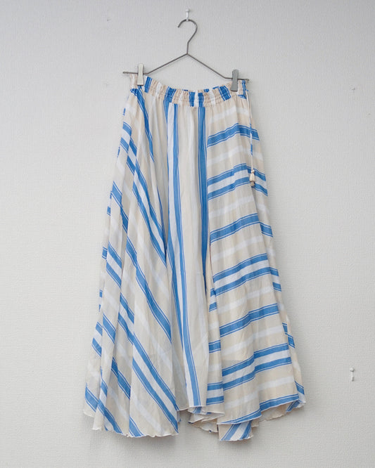 Ne Quittez Pas Voile Blue Stripe Skirt
