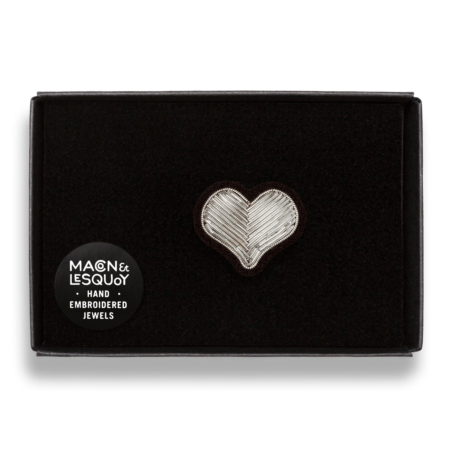 Macon & Les Quoy SILVER HEART - small brooche pin