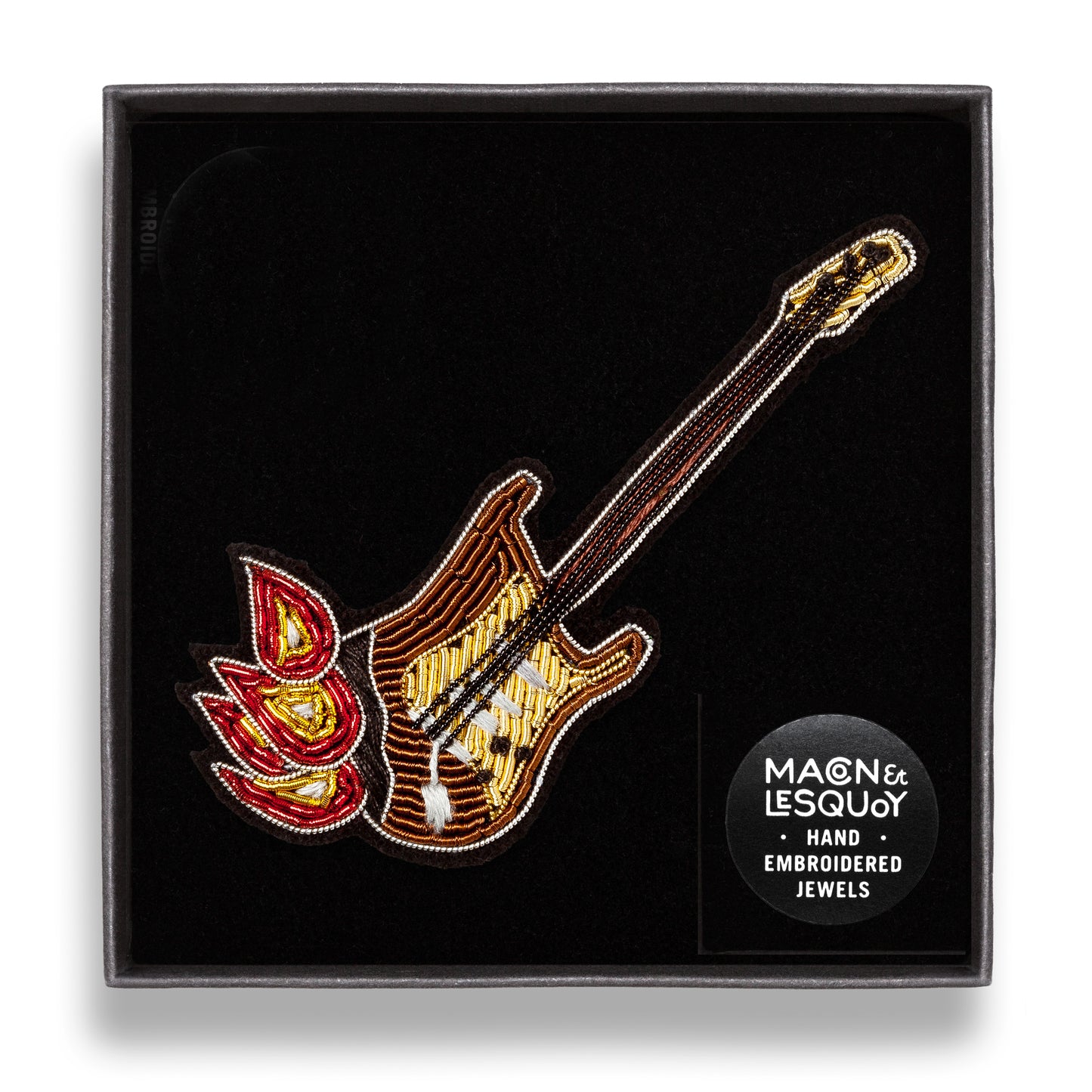 Macon & LesQuoy - Burning guitar -  Brooch pin
