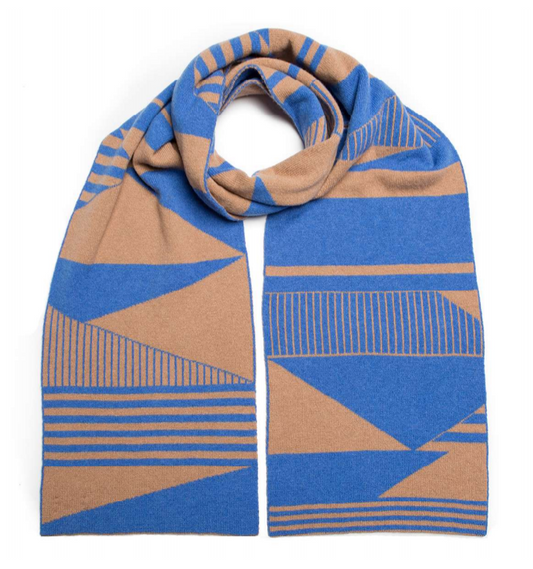 Green Thomas SEMAPHORE BLANKET SCARF Blue Camel