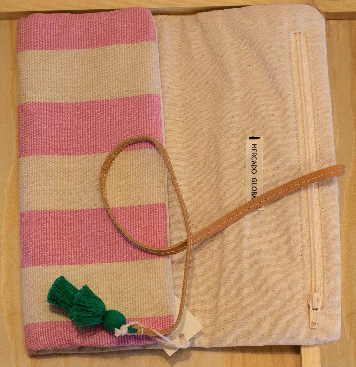 Mercado Global Lilia tri-fold roll in Beach Stripe