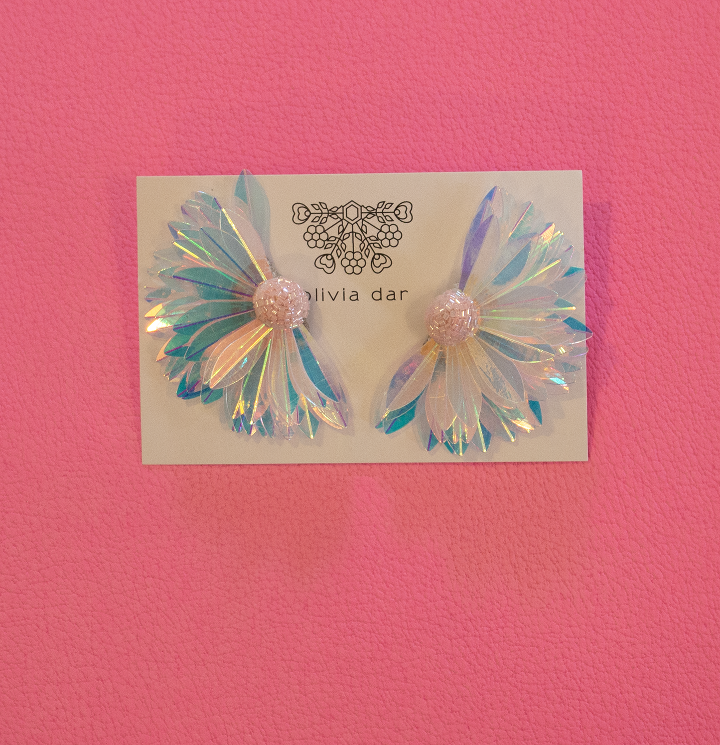 Olivia Dar Marguerite Pink earring pair