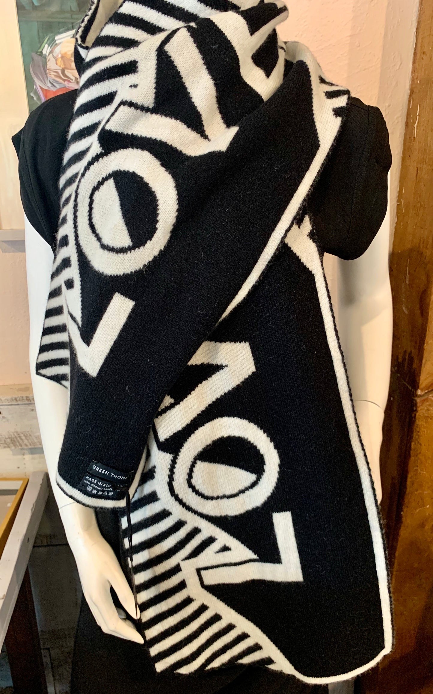 Green Thomas LOVE Logo Blanket scarf