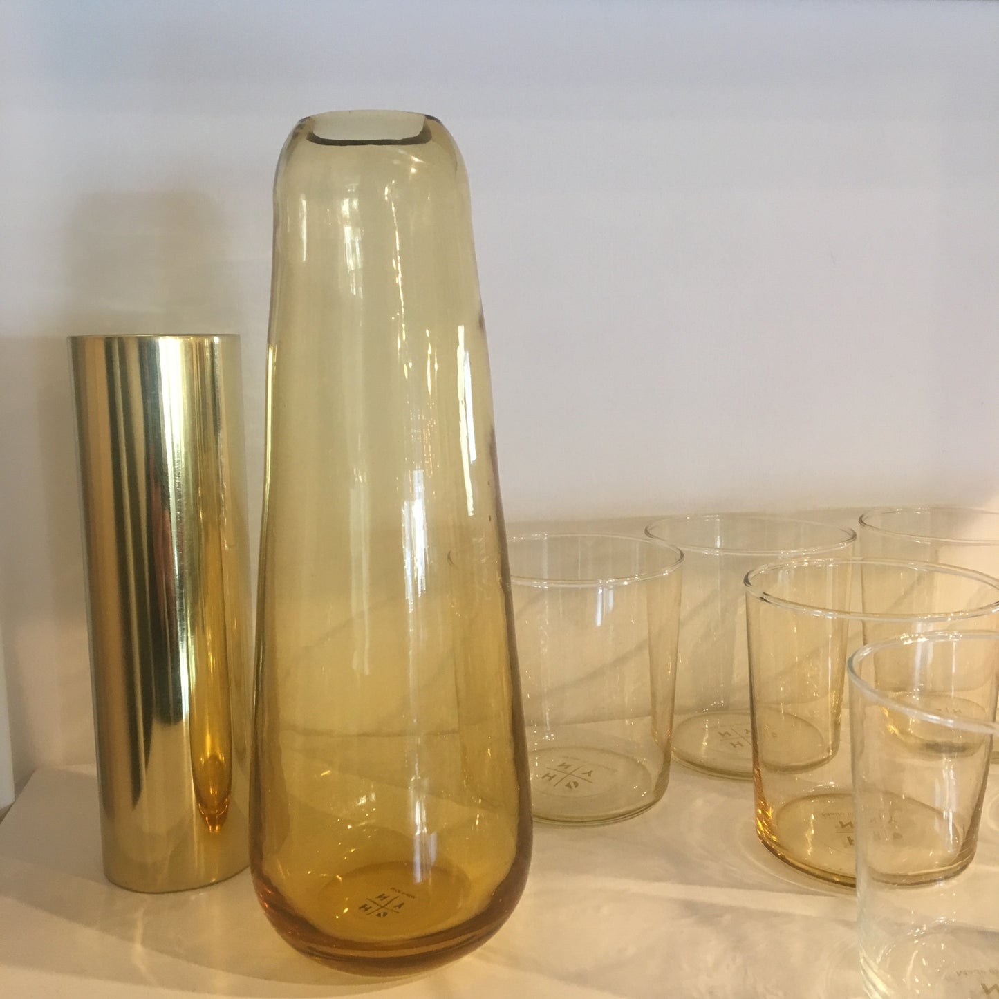 Hawkins Slim Drop Amber Glass Vase