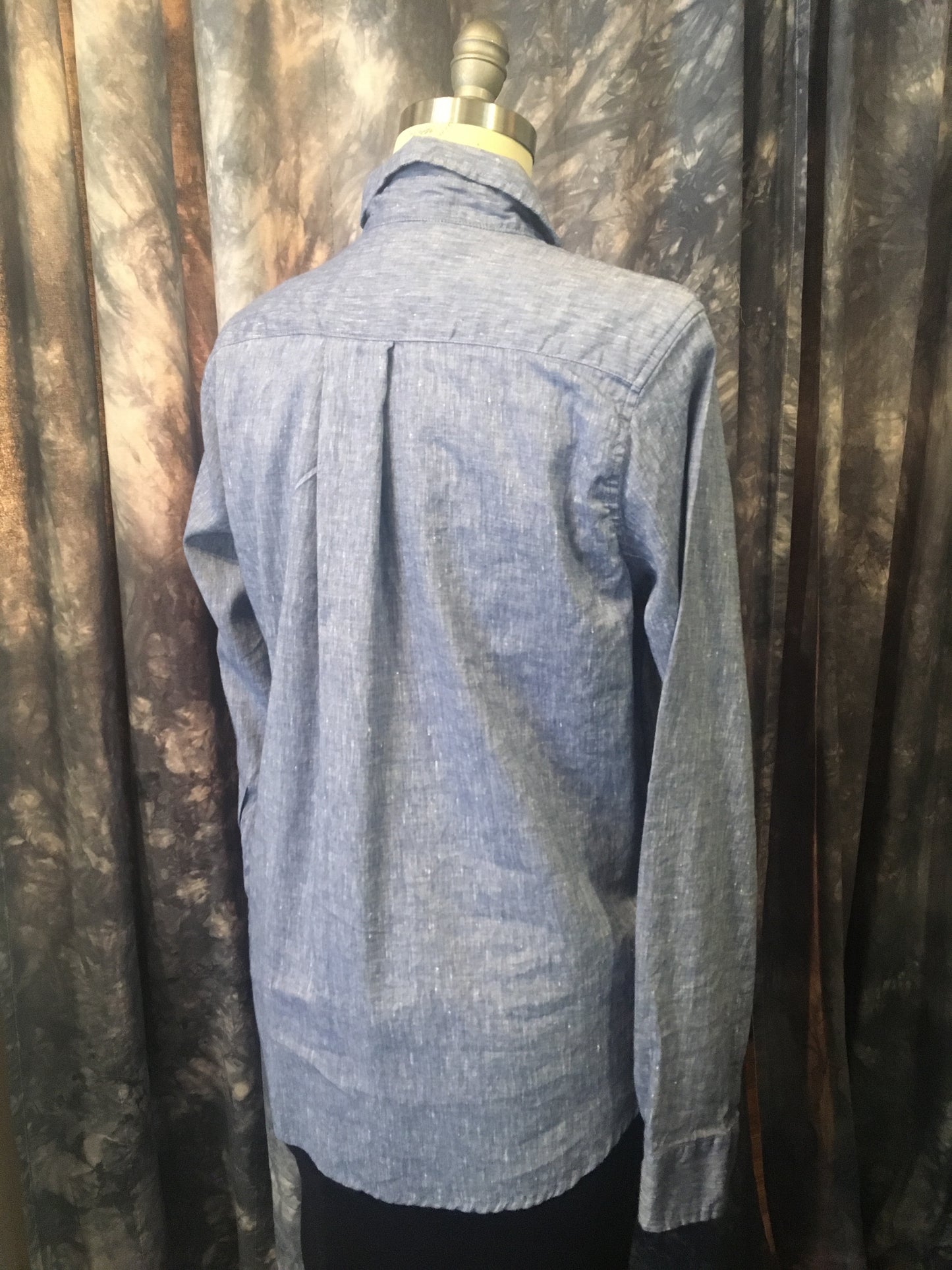 American Colors Linen Blue Boyfriend Shirt