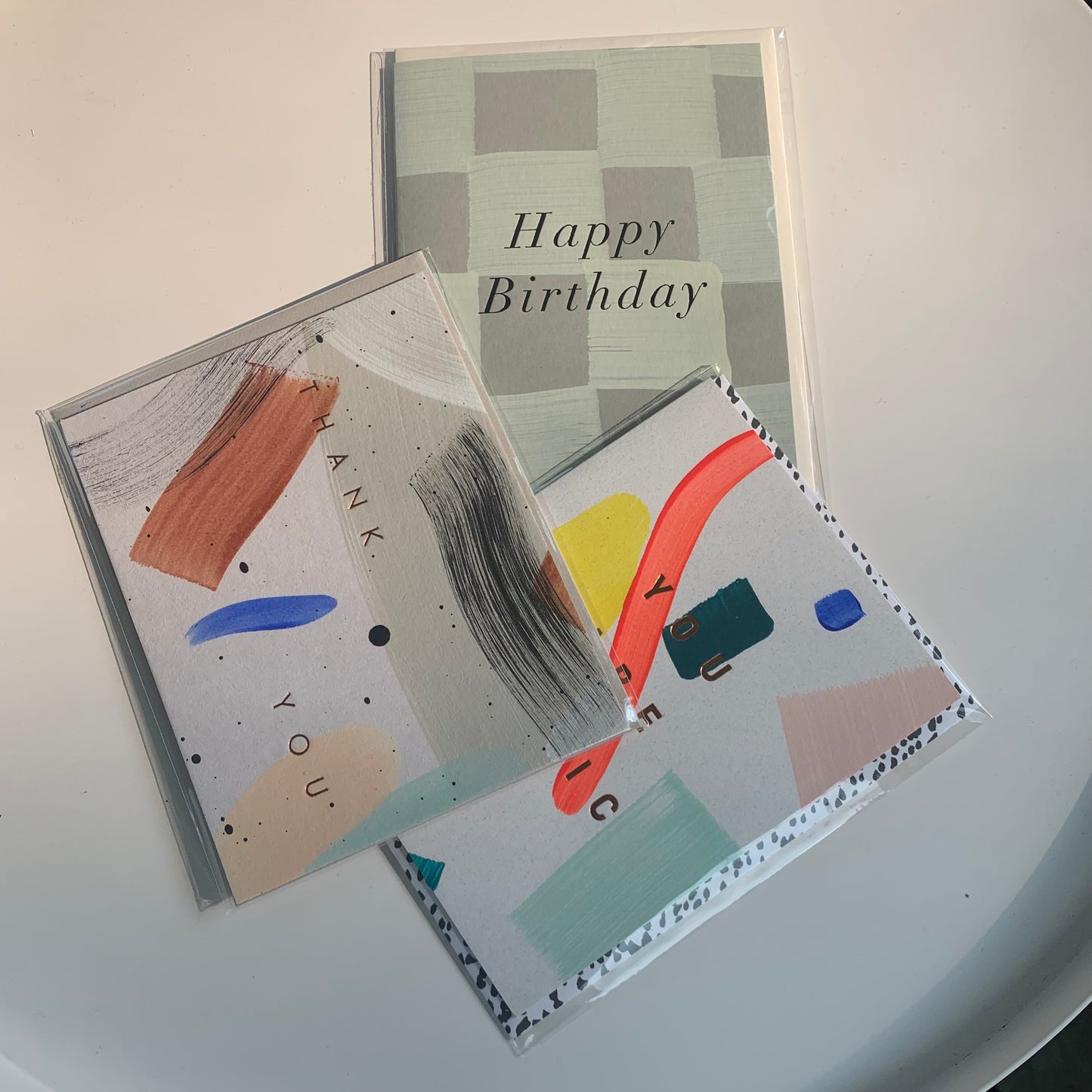 Moglea Hand painted card Checkered