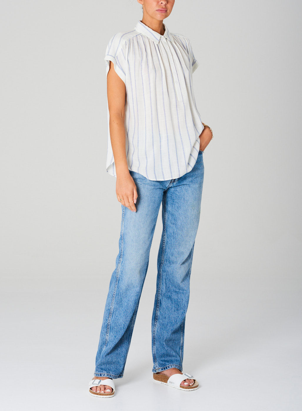 MABE Ecru Stripe Remi Top