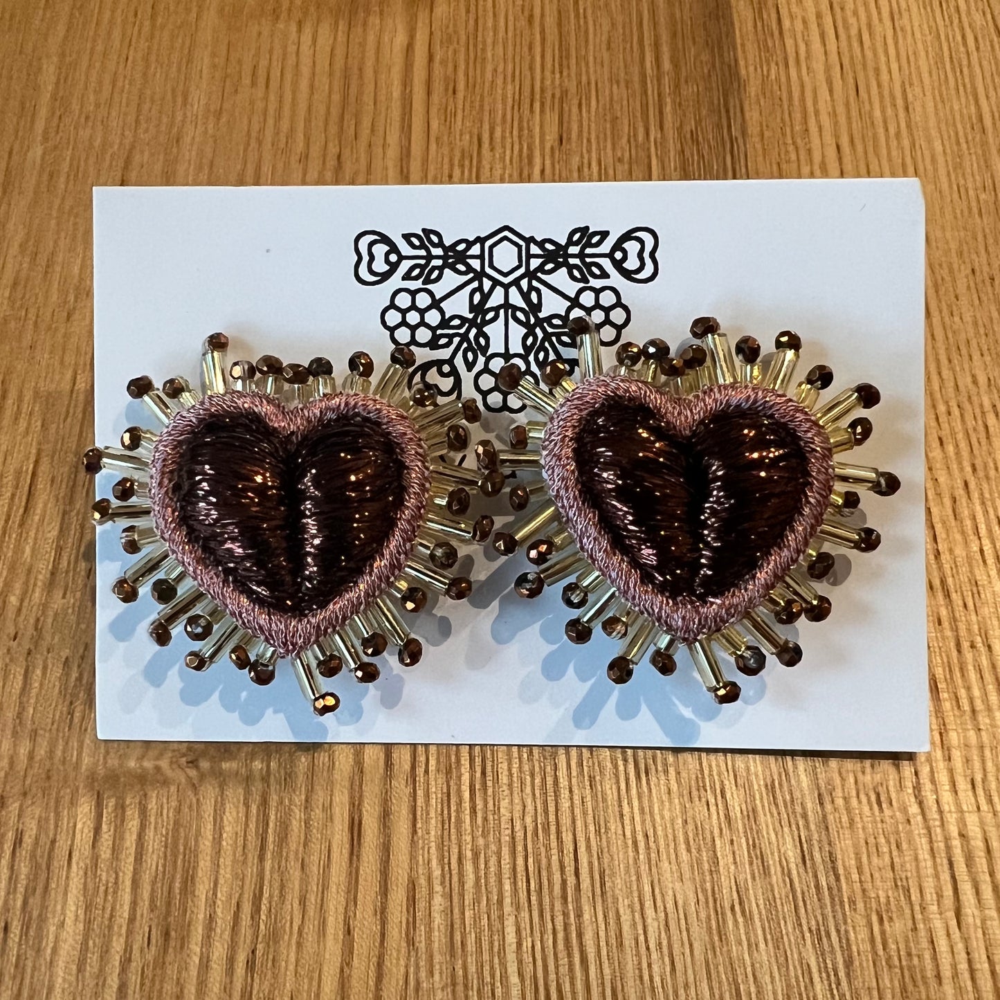 Olivia Dar earring pair - Sparkle Heart Bronze