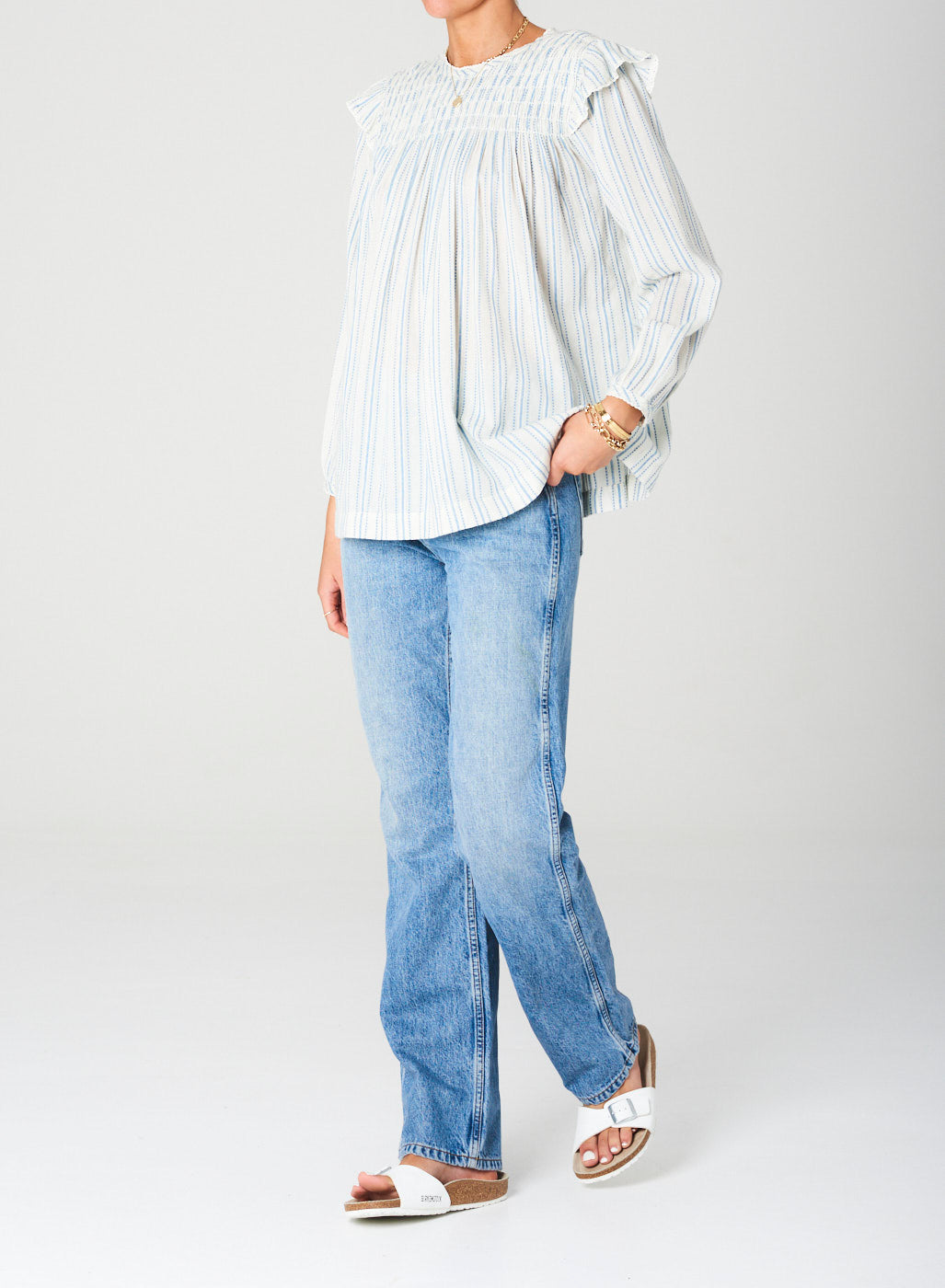 MABE apparel Rae Ecru Stripe Top