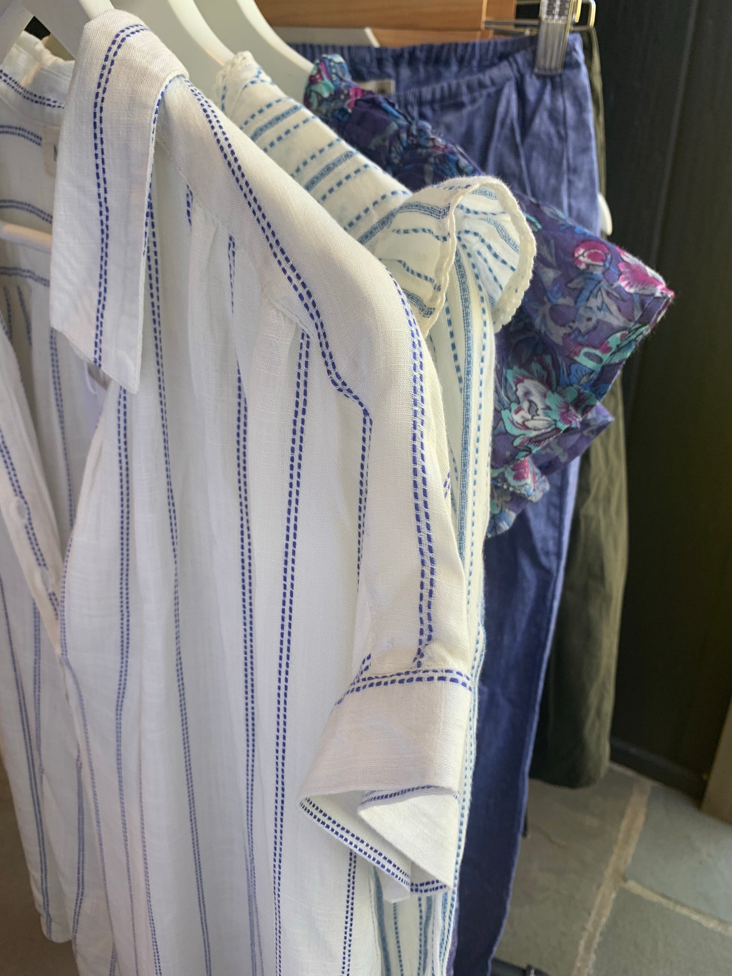 MABE Ecru Stripe Remi Top