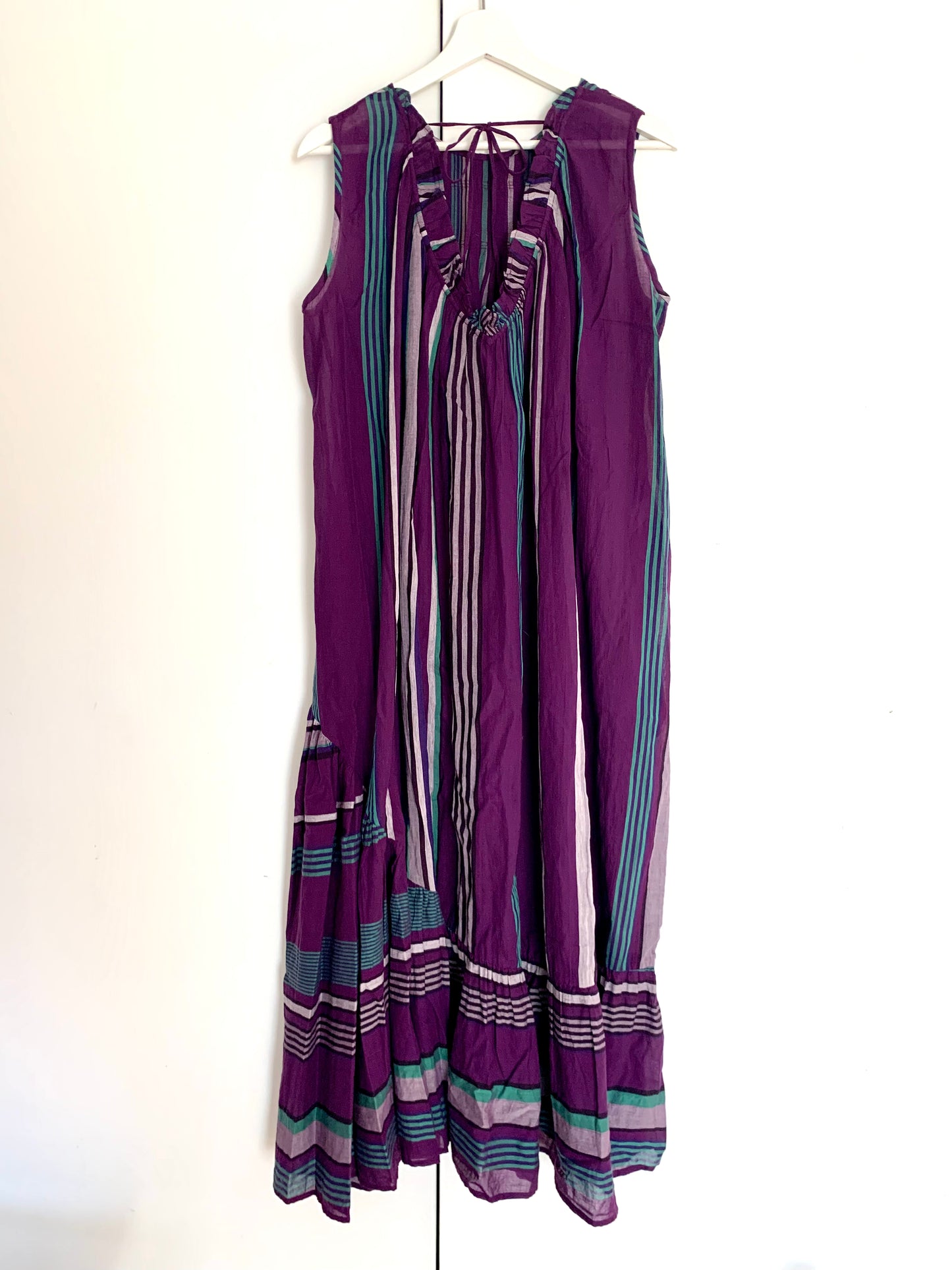 Ne Quittez Pas Stripe Deep Purple Dress