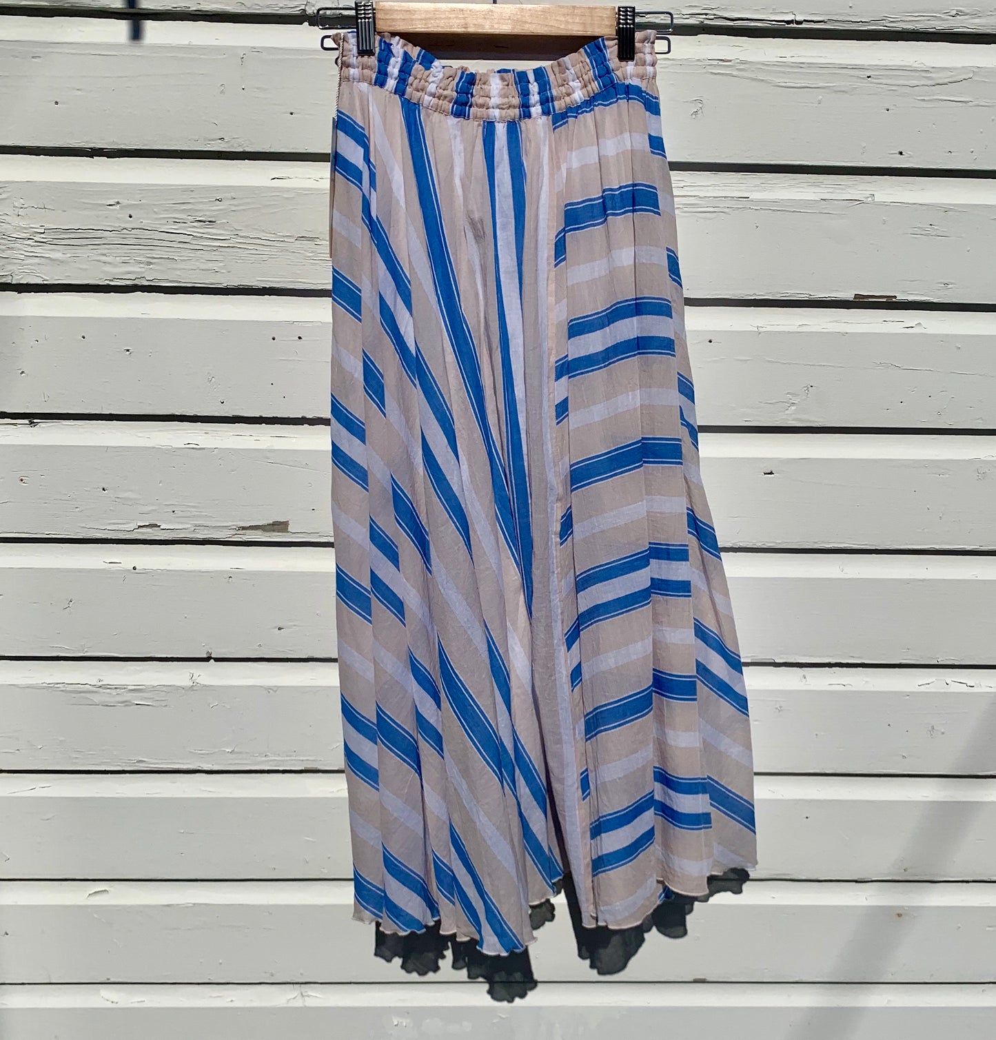 Ne Quittez Pas Voile Blue Stripe Skirt