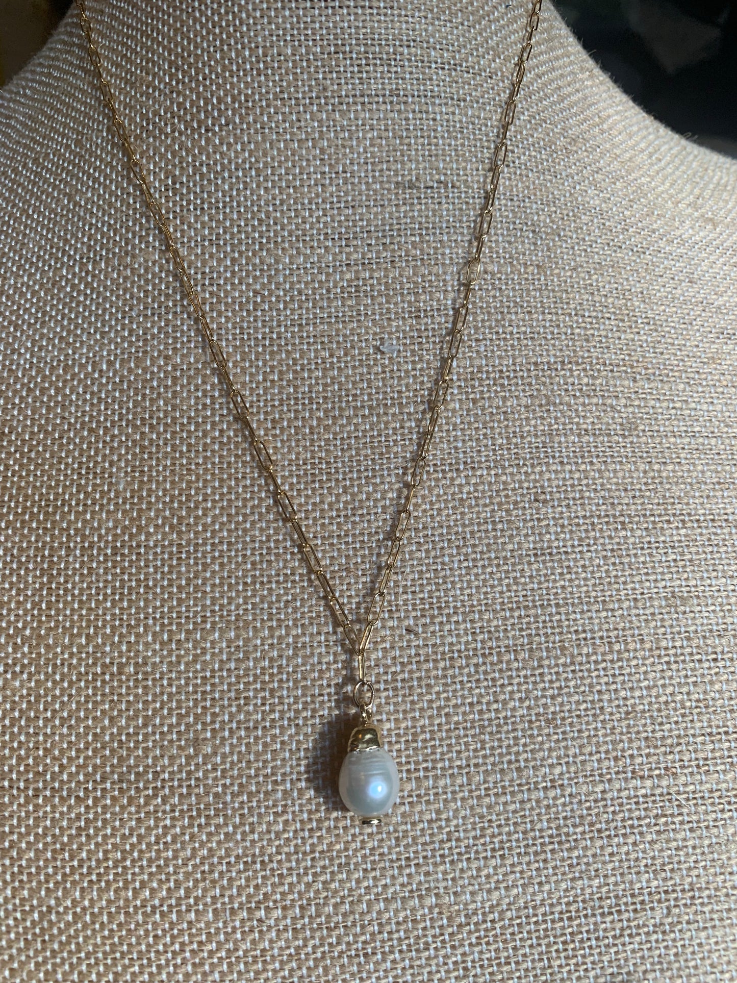Stone Cooper Gold Fill with pendant Necklace