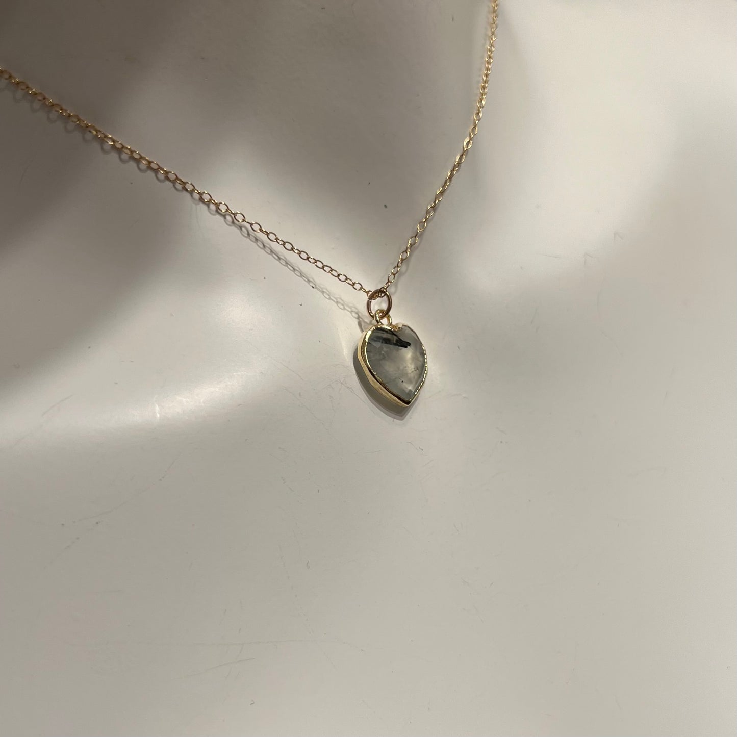 Stone Cooper facet heart necklace