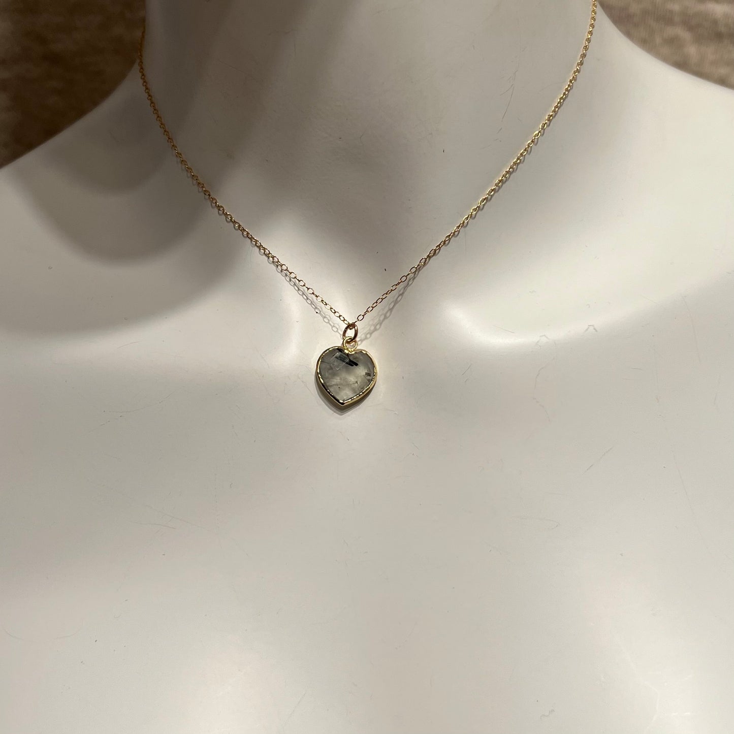 Stone Cooper facet heart necklace