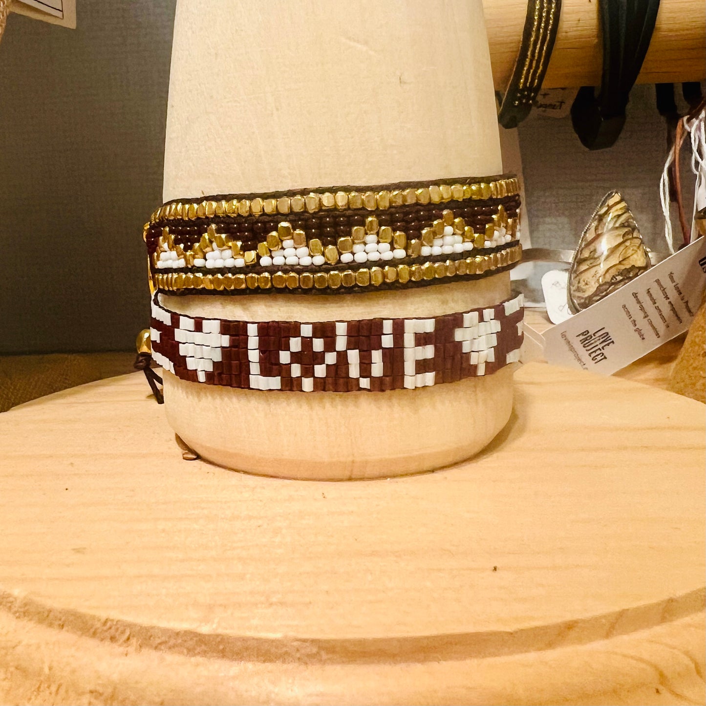 Love is project Seed Bead Burgundy Bracelet