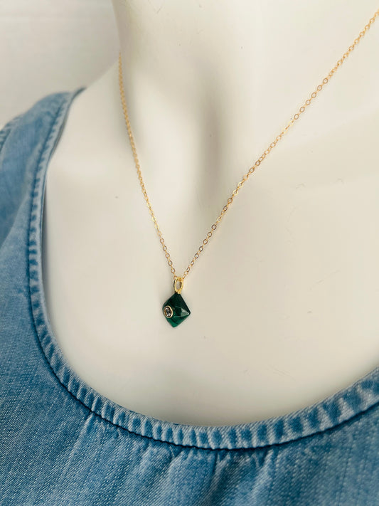 Stone Cooper Malachite with gem necklace