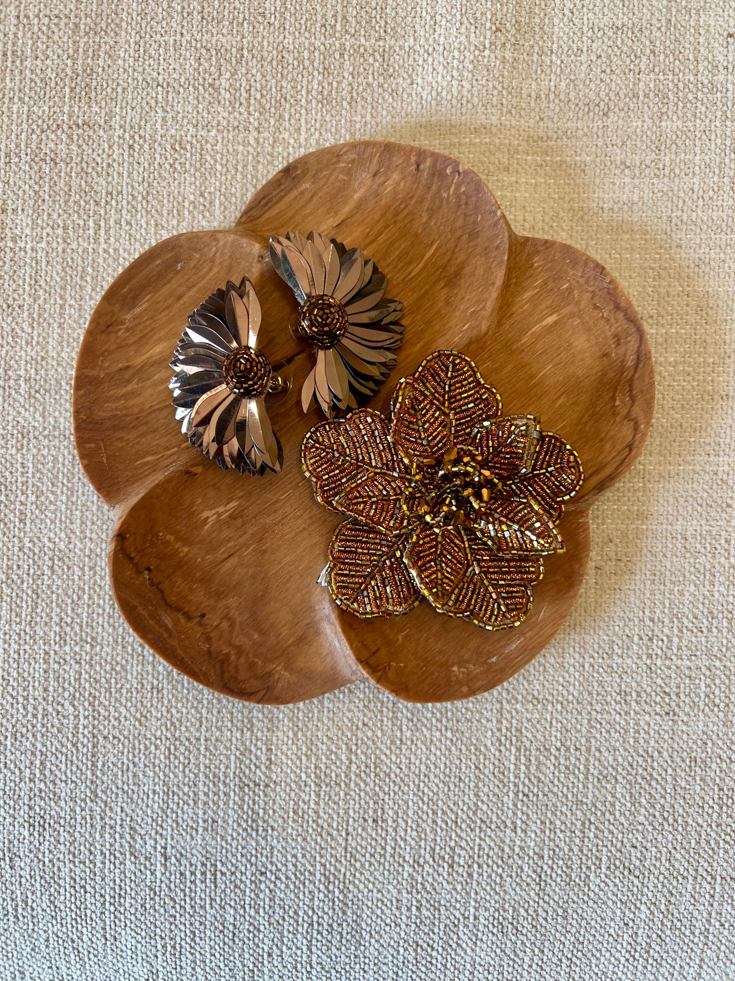 Olivia Dar Marigold Earring Pair Brown