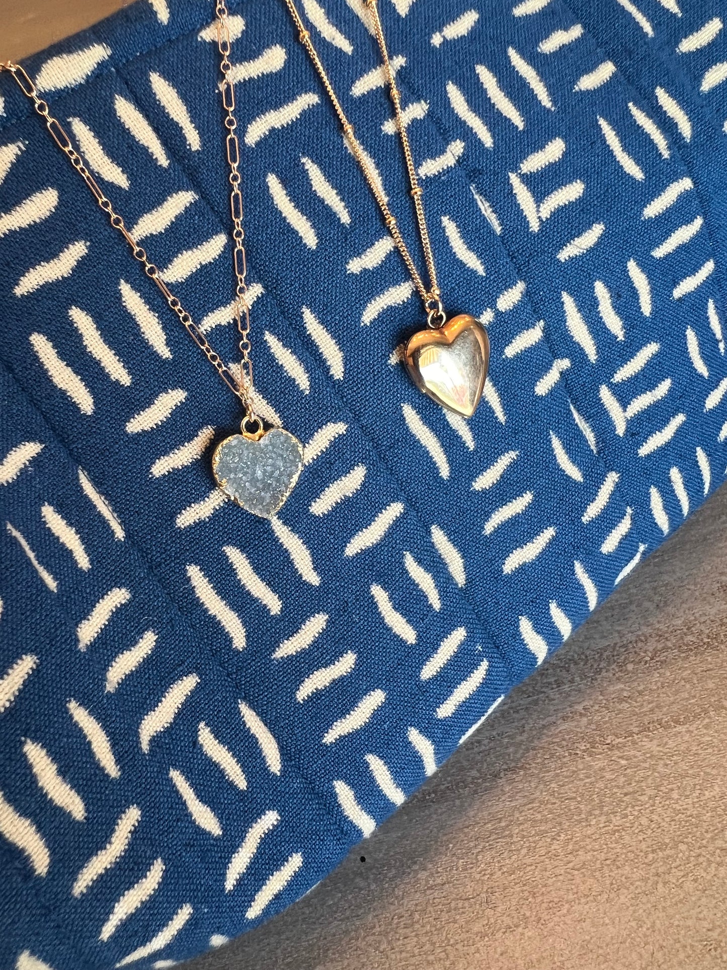 Stone Cooper Heart locket necklace