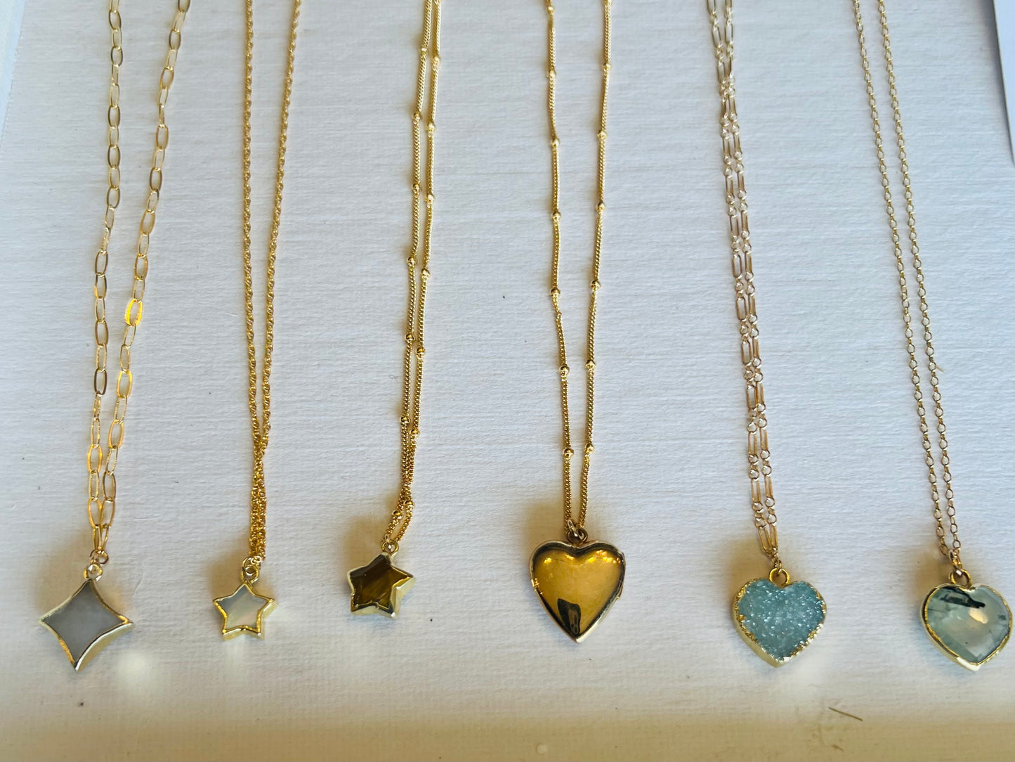 Stone Cooper Heart locket necklace